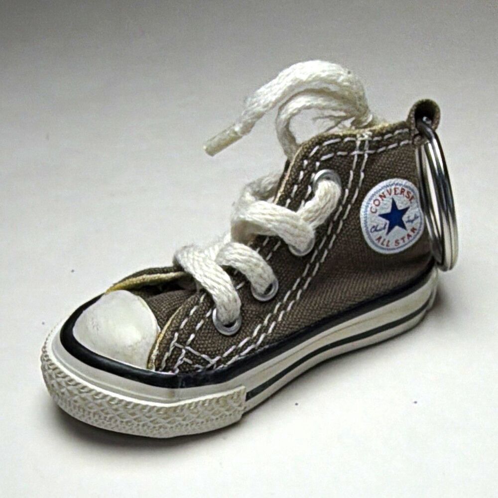 Converse All Star Mini Sneaker Keychain Gray/White Canvas Keyring